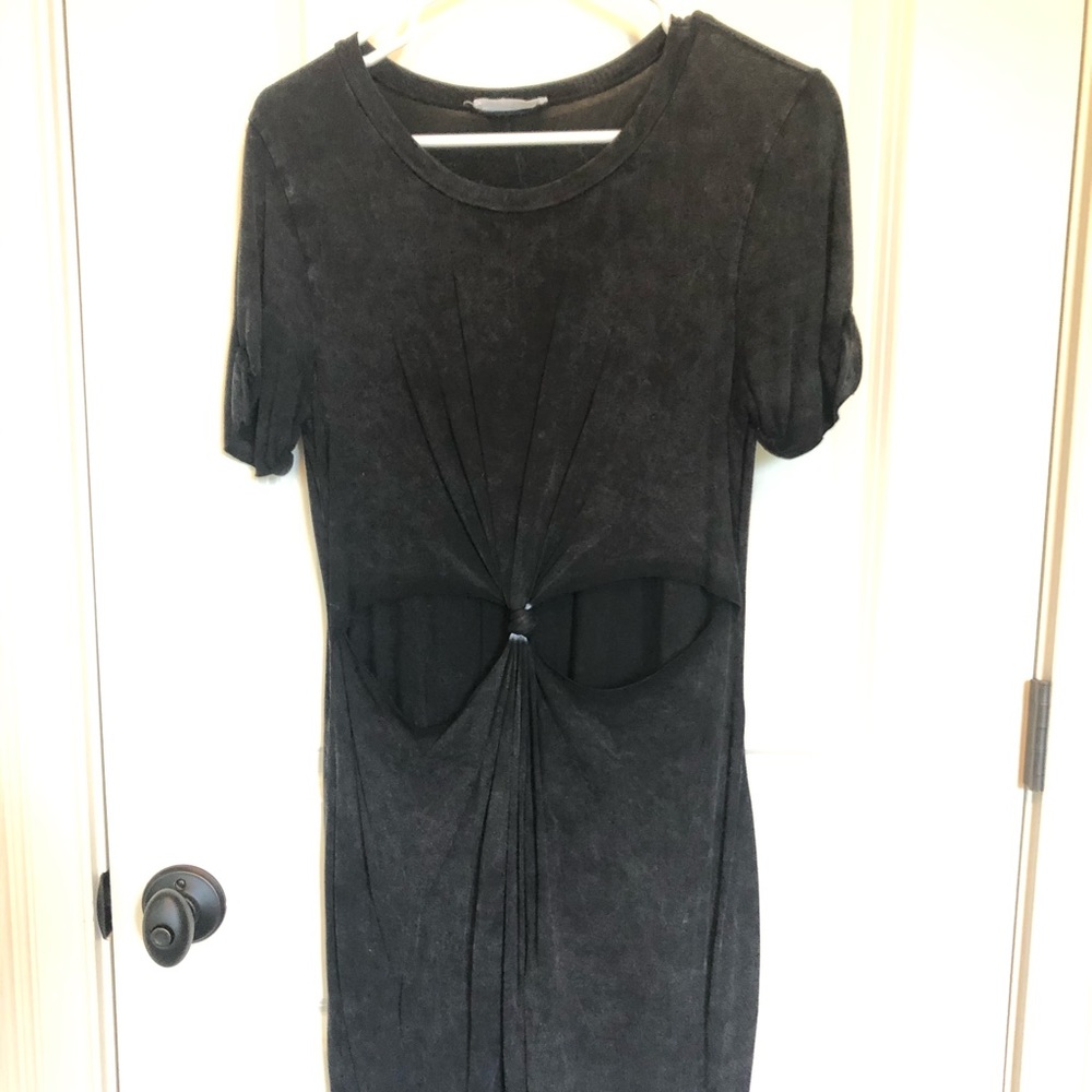 Distressed T-shirt Dress with Knot